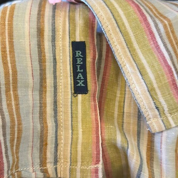 Tommy Bahama Relax Linen Shirt Striped Long Sleeve Shirt size XXL Pink BLue - Picture 6 of 8
